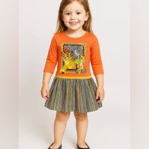 Disney Orange and Multicolor Kids Casual Dress